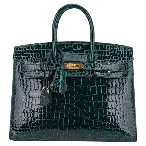 hermes vert fonce crocodile|Hermes Birkin 25 Bag Sellier Vert Fonce Porosus Crocodile.